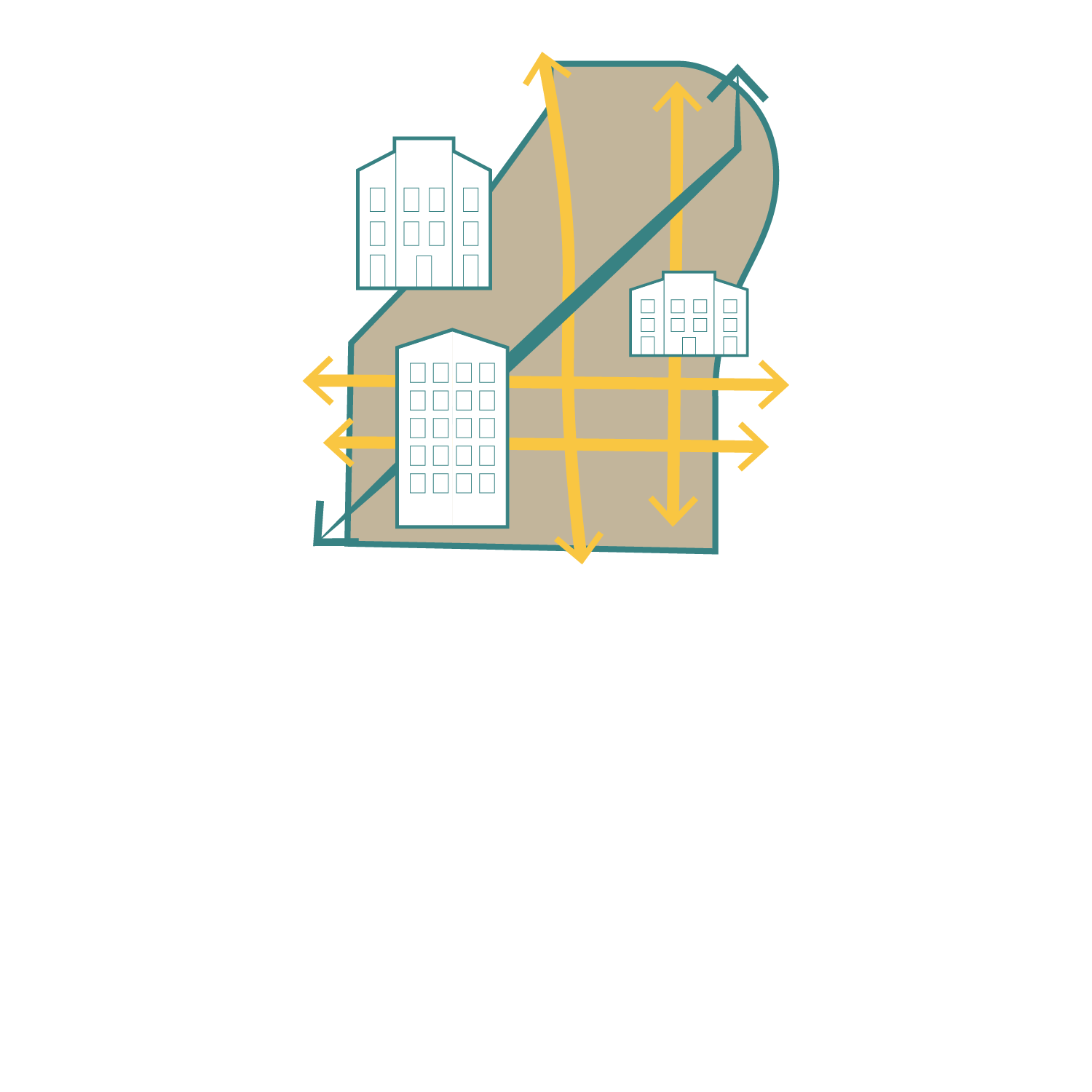 Stitches the city guiding theme graphic
